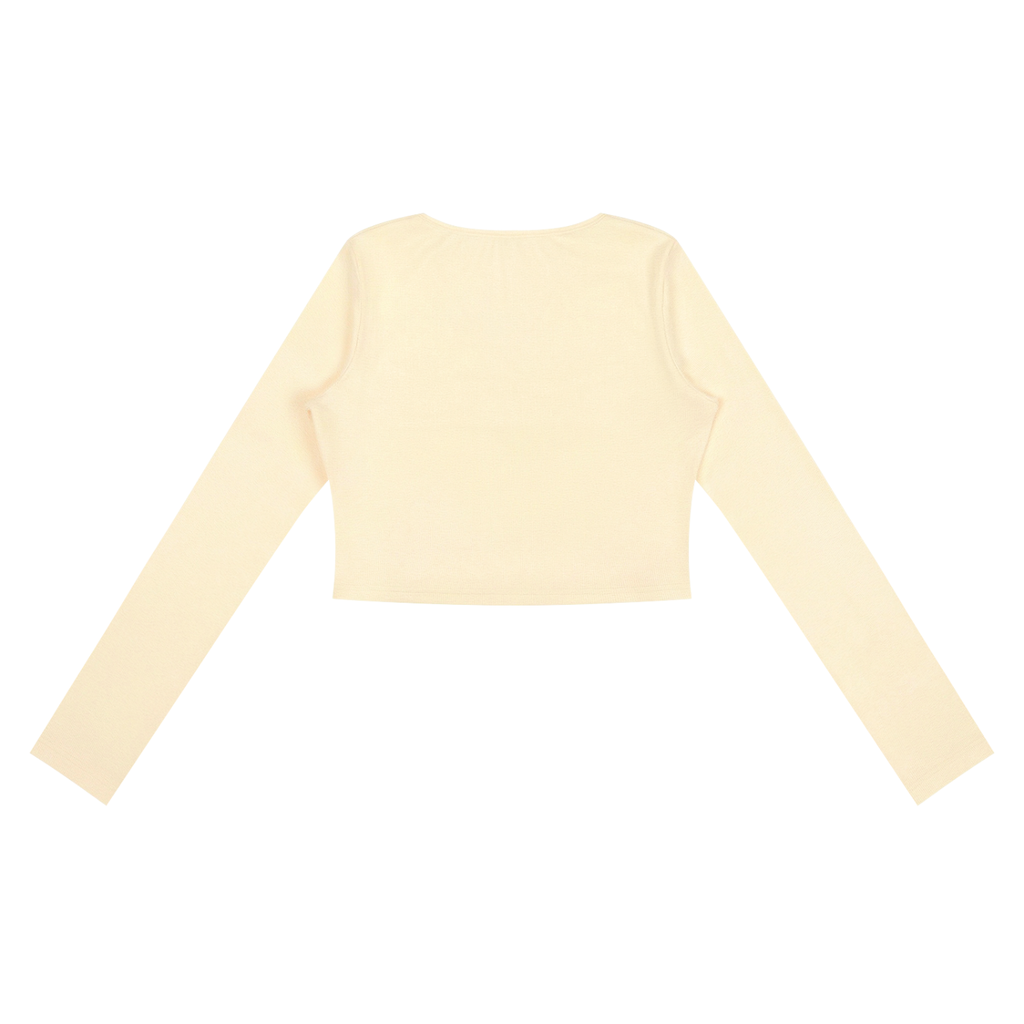 Ruched Long Sleeve Crop T-Shirt