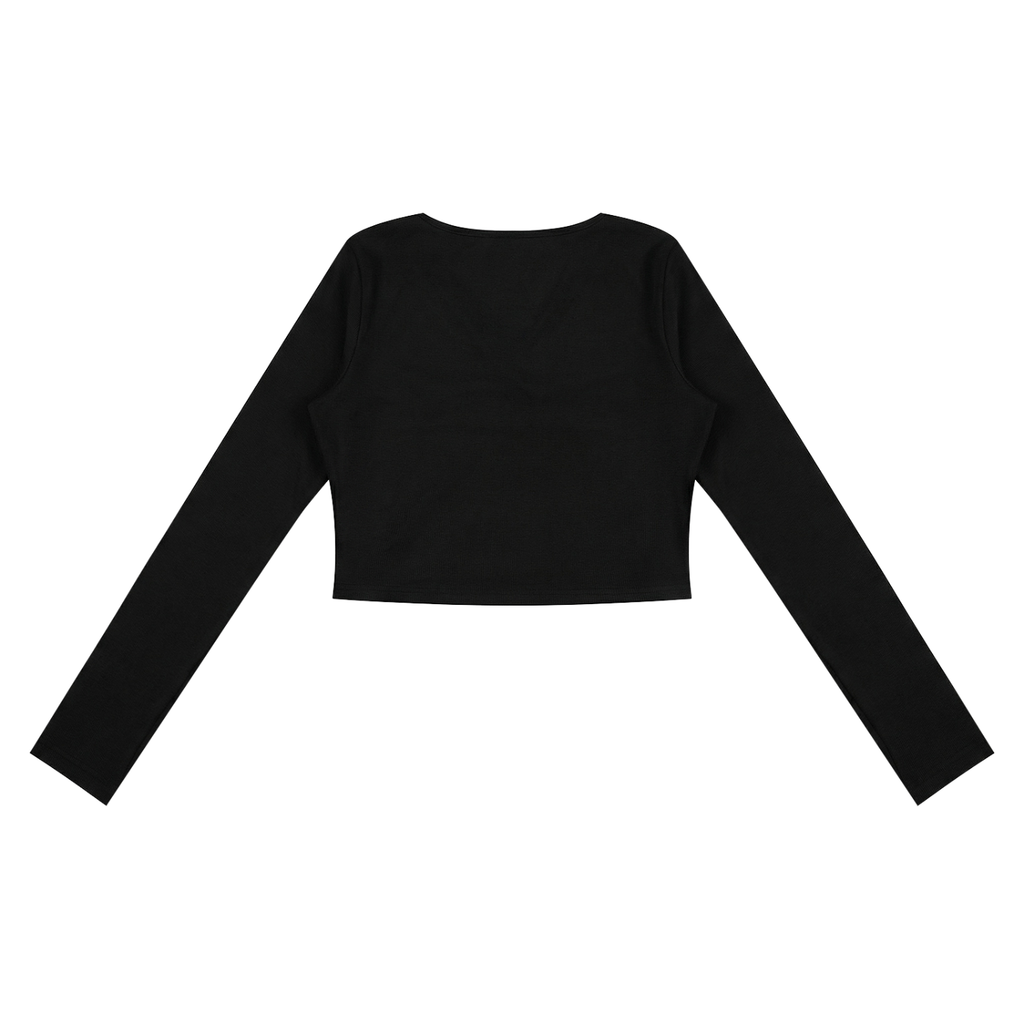 Ruched Long Sleeve Crop T-Shirt