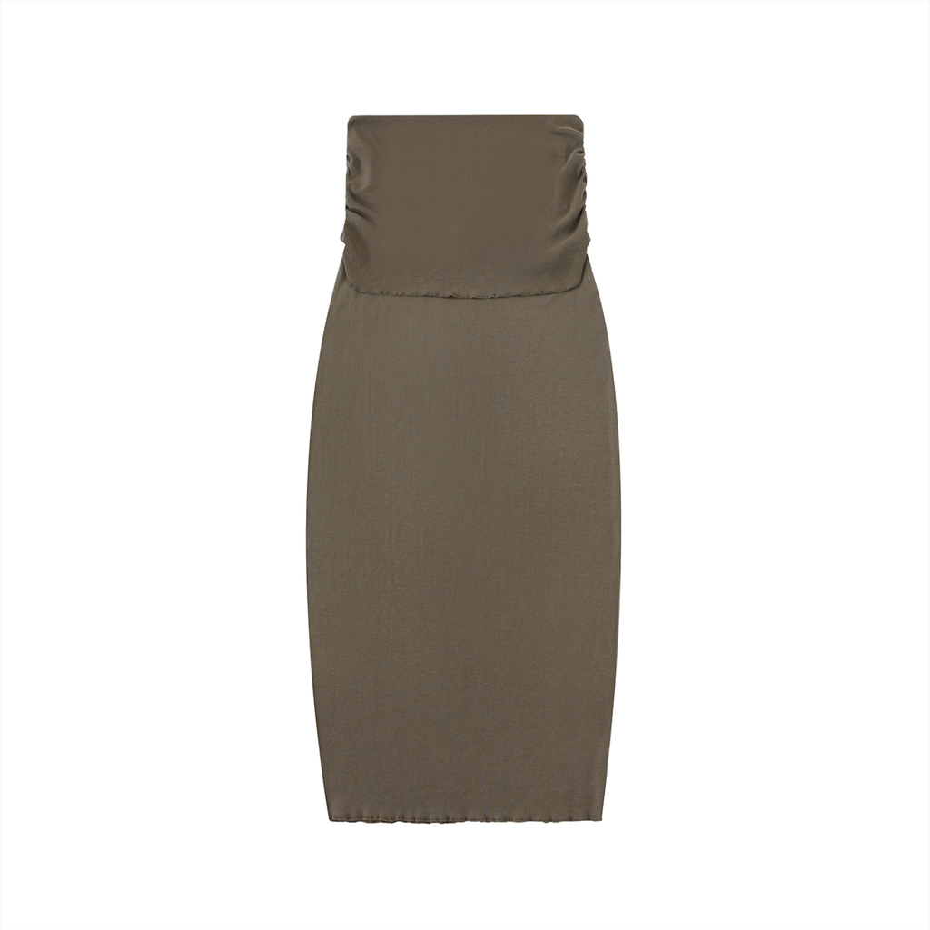 Dyed Washed Slim Maxi Skirt