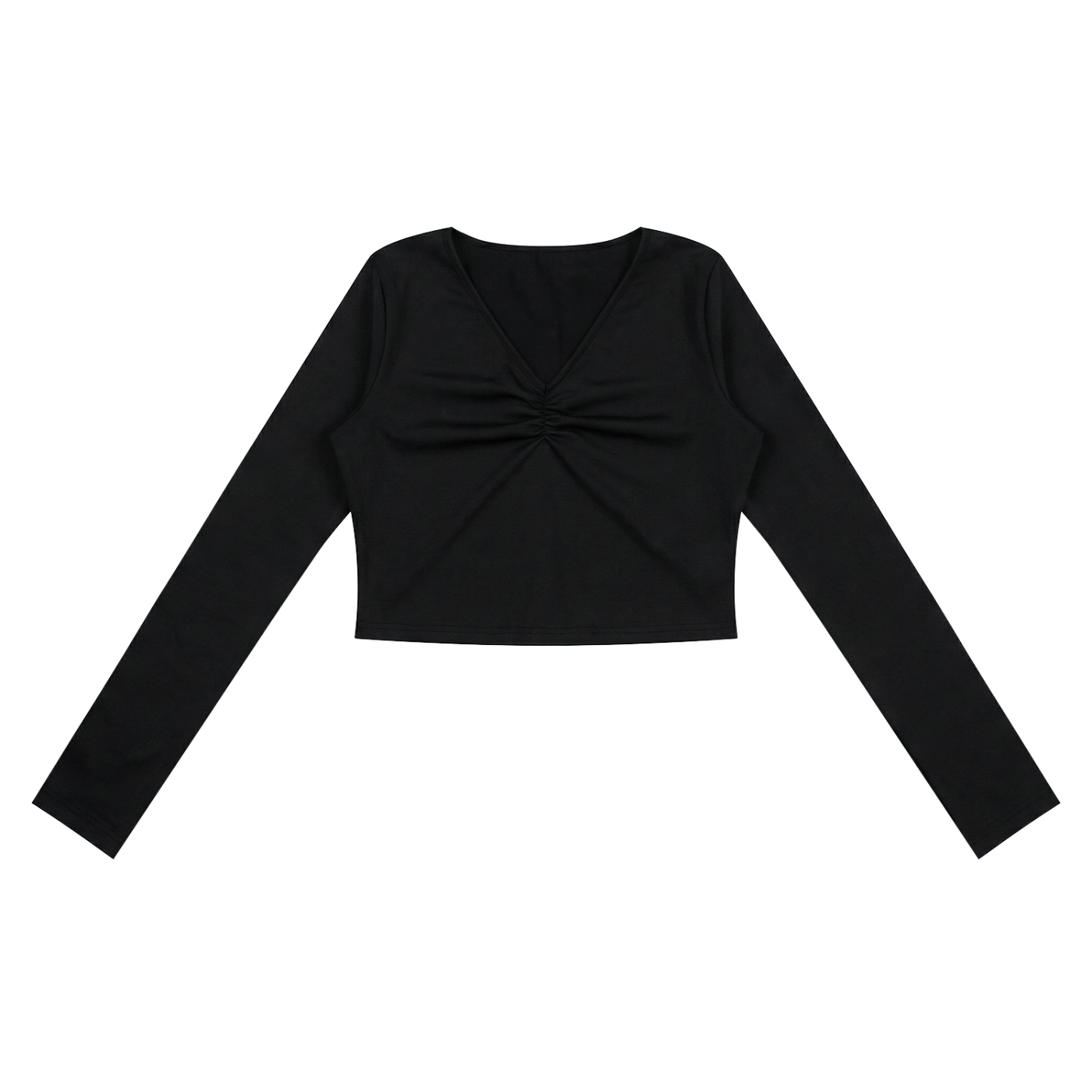 Ruched Long Sleeve Crop T-Shirt