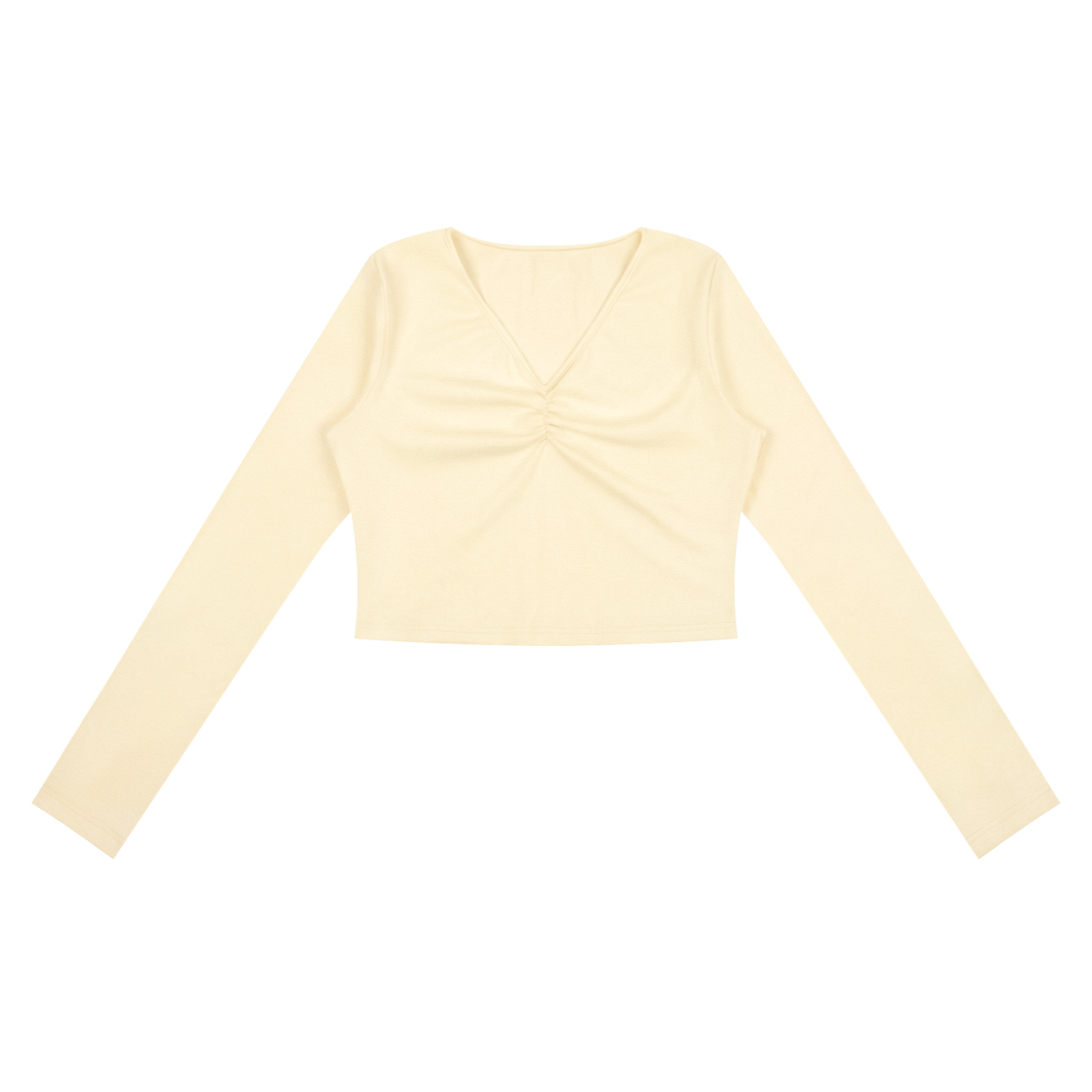 Ruched Long Sleeve Crop T-Shirt