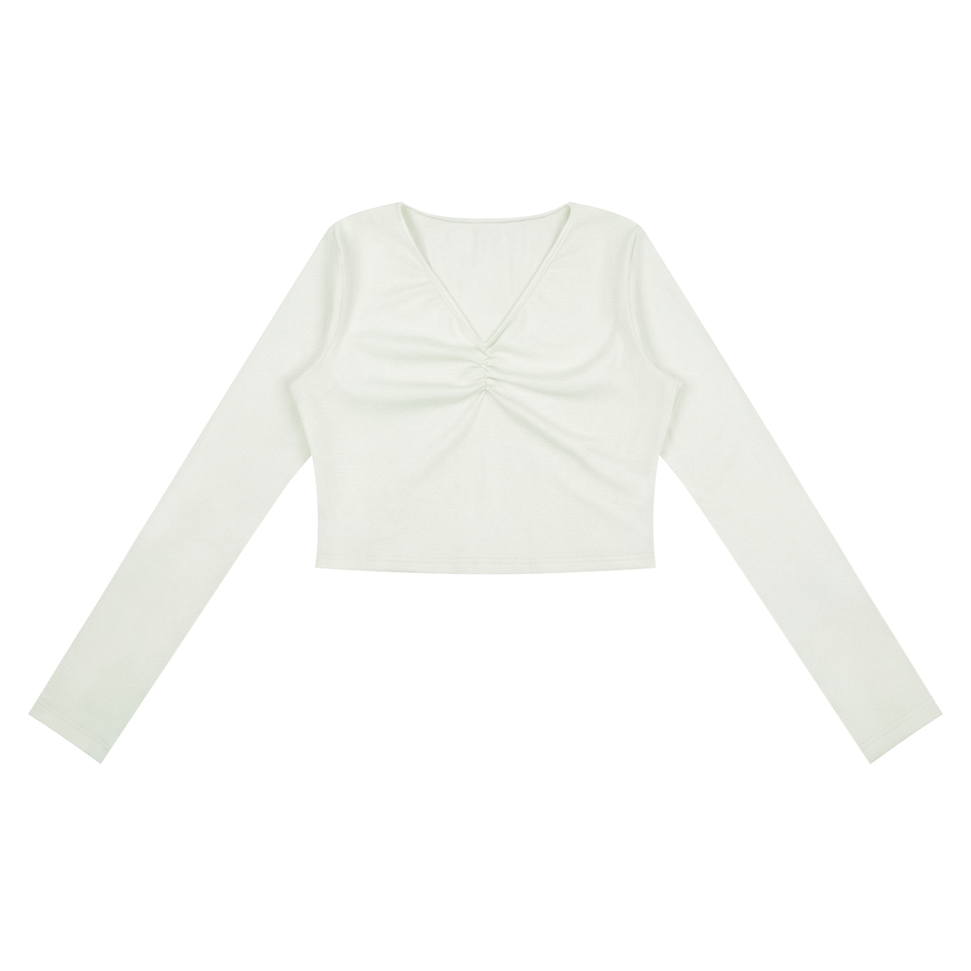Ruched Long Sleeve Crop T-Shirt