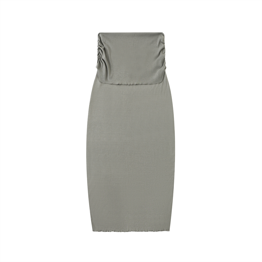 Dyed Washed Slim Maxi Skirt