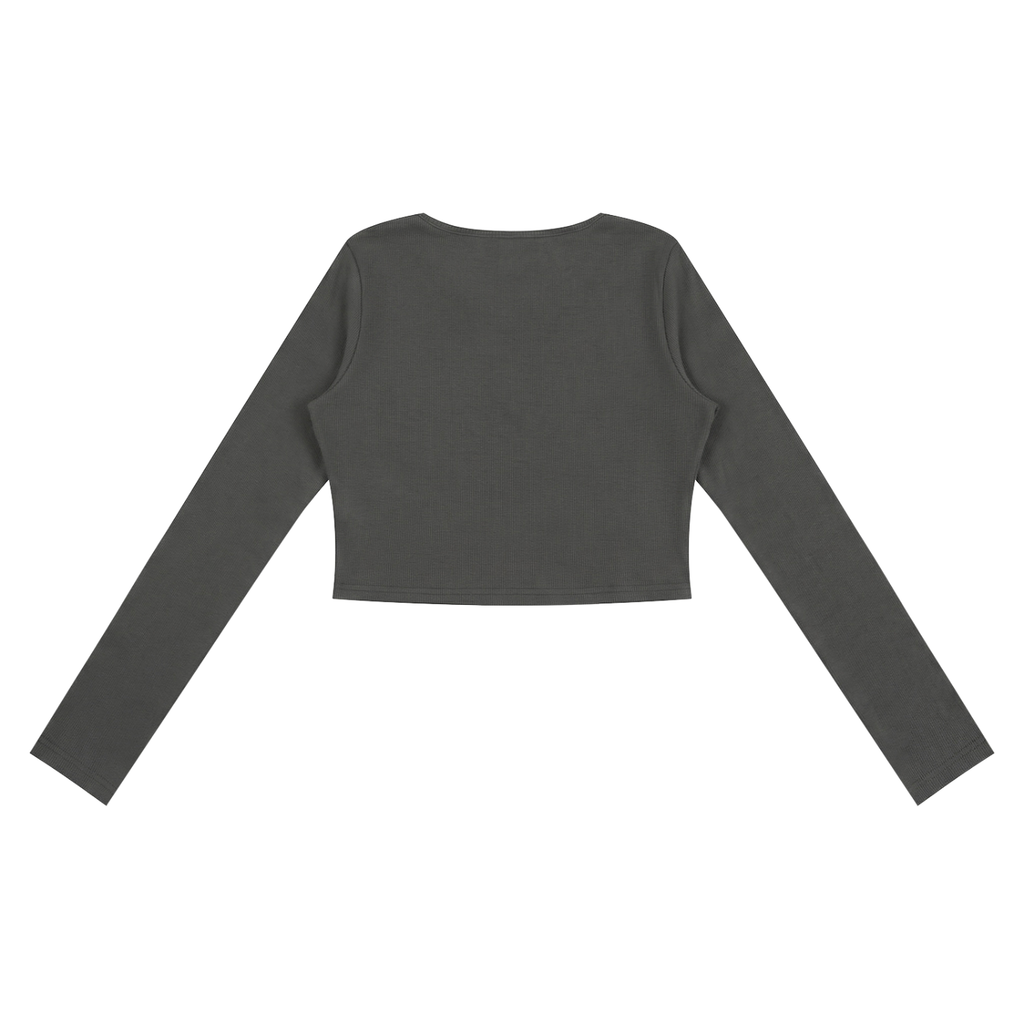 Ruched Long Sleeve Crop T-Shirt