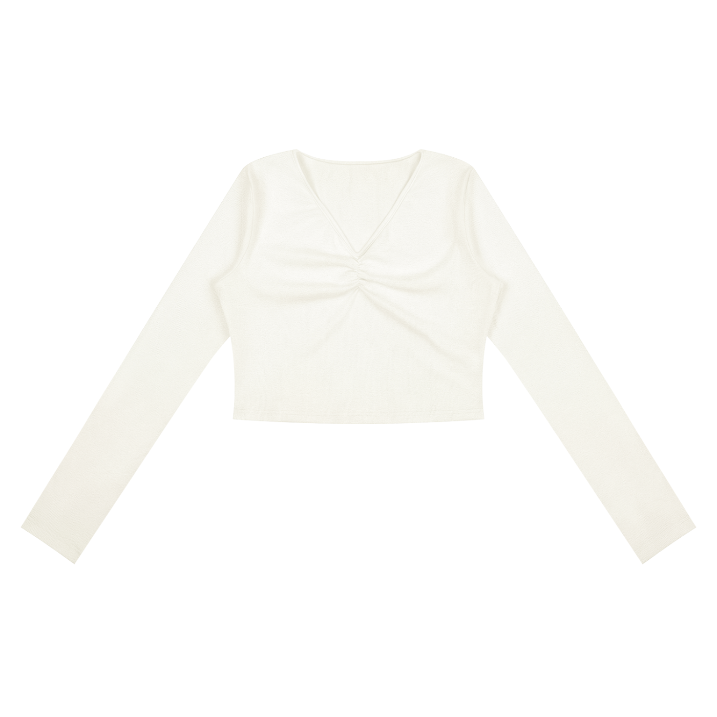 Ruched Long Sleeve Crop T-Shirt