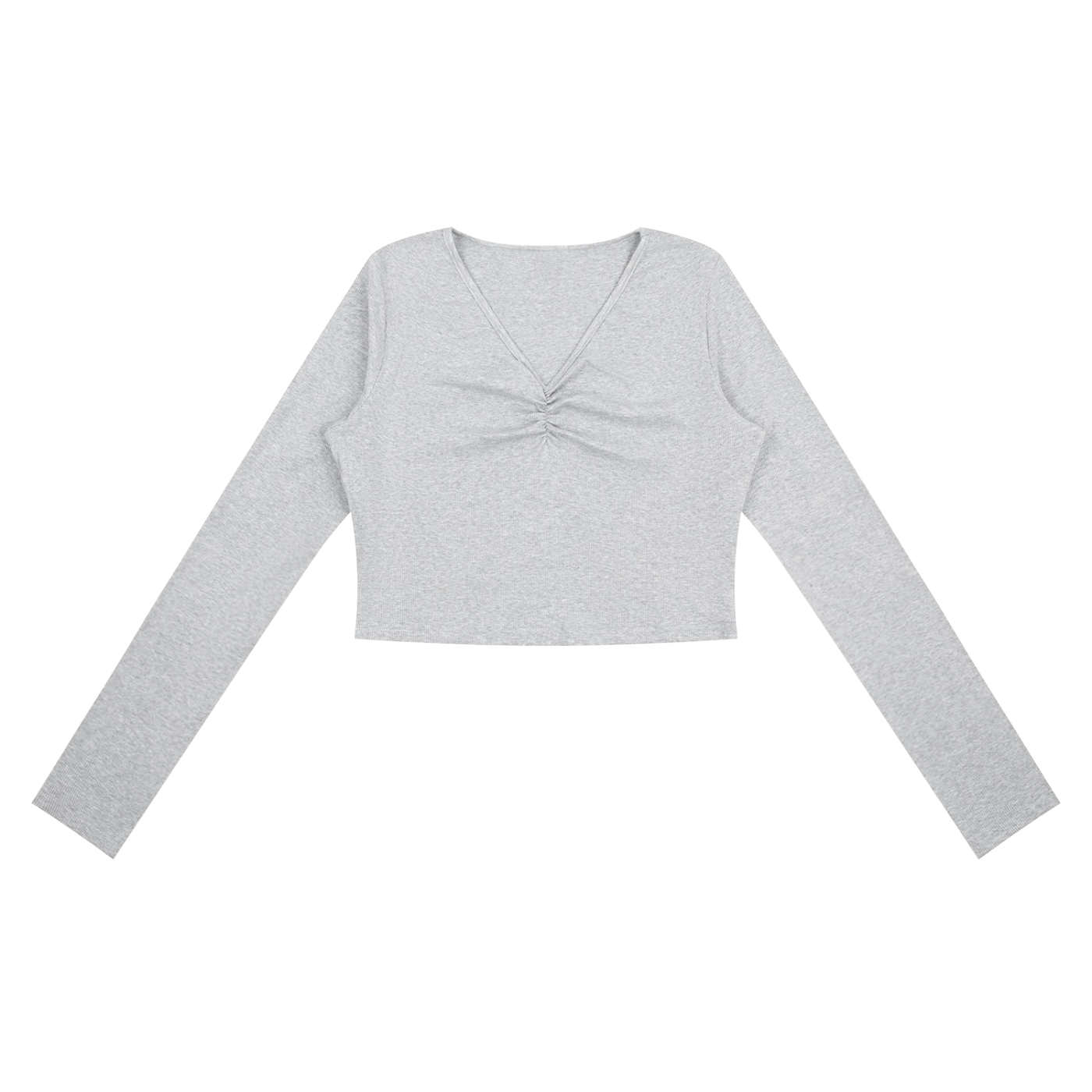 Ruched Long Sleeve Crop T-Shirt