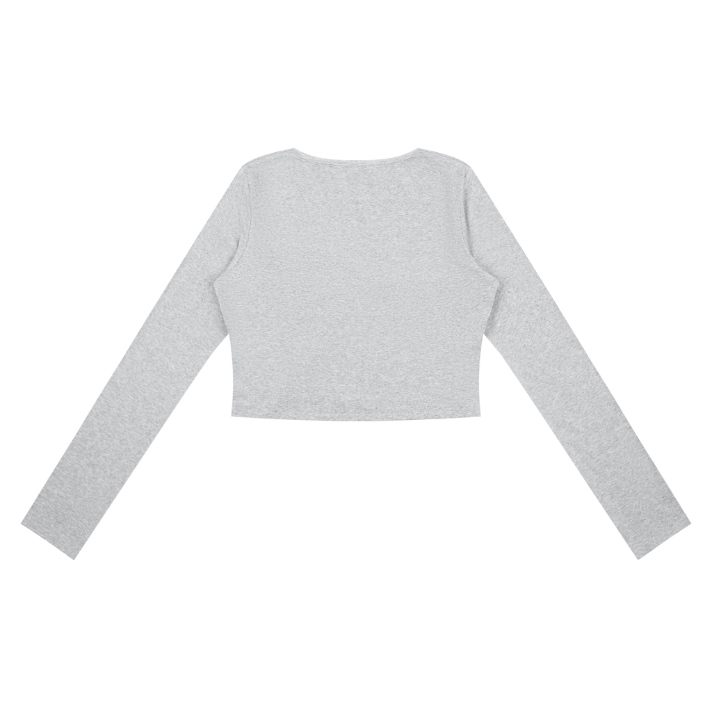 Ruched Long Sleeve Crop T-Shirt