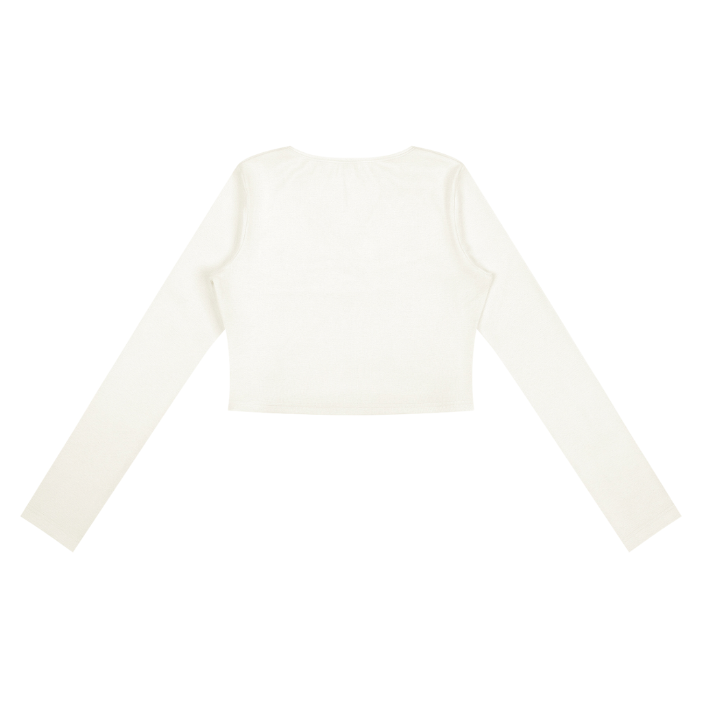 Ruched Long Sleeve Crop T-Shirt